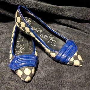 Tibi ~ Mod Retro Black & White checked Pointy Toe Flats women 6.5